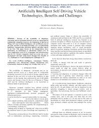 You can download the best cv maker app in google play store by intelligent cv app and make your. Pdf 637artificially Intelligent Self Driving Vehicle Technologies Benefits And Challenges Pdf