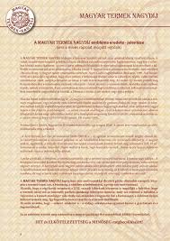 Alkalommal adták át a magyar termék nagydíj kitüntetéseket. Magyar Termek Nagydij Pdf Ingyenes Letoltes