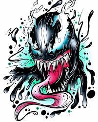 He wanted a venom on his chest for halloween!the preparatory drawing is created at the moment handmade on the skin and then. Cool Venom Drawing Venom Art Marvel Drawings Venom Tattoo