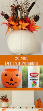 Diy Fall Pumpkin This Super Easy Diy Fall Pumpkin Only Takes 20 Minutes Start To Finish Using A Plastic Pumpkin And A Easy Fall Decor Fall Decor Diy Diy Fall