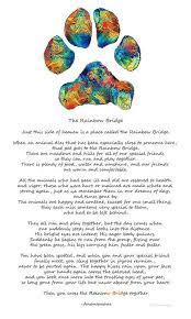 Loss of a dog poems. Rainbow Bridge Poem With Colorful Paw Print By Sharon Cummings Art Print By Sharon Cummings Rainbow Bridge Dog Pet Poems Rainbow Bridge Poem