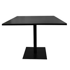 Vasagle dining table, square kitchen table, office desk with storage compartment, for living room, dining room, industrial, rustic brown and black ukdt008b01 4.1 out of 5 stars 53 $99.99 $ 99. Black Large Base Dining Table Black Square Top Table Rental City Furniture Hire