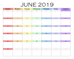 June Word Template Word Template June 2019 Calendar Words