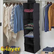 They're perfect for the home, on set at a photo shoot, or for commercial use at a clothing store. 6 Pocket Wardrobe Hanging Shelf Storage Rack Organiser Clothes Hang Shelves Ebay