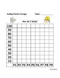 years worth of reading practice passages student chart by