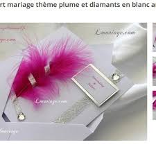 Une façon parfaite d'annoncer la bonne nouvelle à vos familles et vos amis. 10 Faire Part Mariage Plume Et Diamants Blanc Argent Plume Fuchsia Un Grand Marche