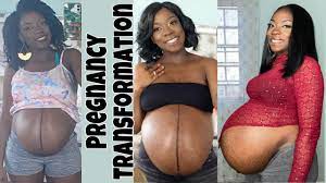 HUGE PREGNANT BELLY WEEK-BY-WEEK TRANSFORMATION (Week 13-37) - YouTube