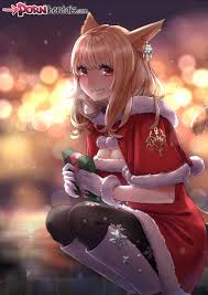 pornhentais on X: Ecchi Hentai Pics | A Really Cute Cat Girl Crouches  Down And Gets Into An Adorable Pose While Holding A Christmas Gift has been  posted on Porn Hentais -