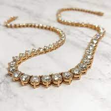 Rose Gold Diamond Graduated Tennis Necklace Unique And Stunning Rose Gold Diamond Necklace Diamond Instagram Jewelry