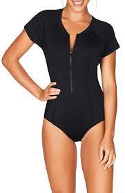 Sea Level Front Zip One Piece Swimsuit Nordstrom One Piece Swimsuit With Shorts Fashion Clothes Women Swimsuits