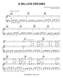 A Million Dreams Sheet Music The Greatest Showman Sheetmusic Free Com