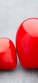 I love you with two heart you hd wallpapers. Two Red Love Hearts Big And Small 828x1792 Iphone 11 Xr Wallpaper Background Picture Image