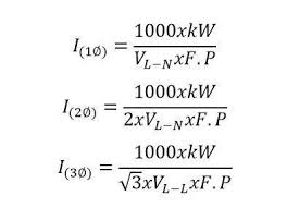 kw to amps conversion formula chart convert and