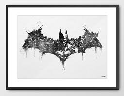 Black And White Superhero Wall Art Batman Watercolor Painting Black And White Print Art Super Hero Wall Art Home Decor Wall Hanging Children Wall Superhero Wall Art Batman Artwork Batman Prints