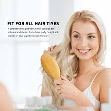 In fact it might even be able to reduce the frizz. China Natural Boar Bristle Hair Brush Wooden Bamboo Hair Brush For Women Mens Paddle Brush Curly Hair Brush For Thick Hair Anti Static Detangling Hair Brush China Hair Brush And