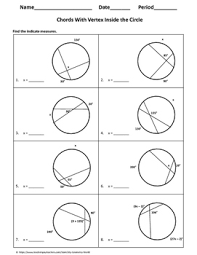 Remember, those special right triangles we learned back in geometry: Geometry Worksheet Chords Vertex Inside The Circle By My Geometry World