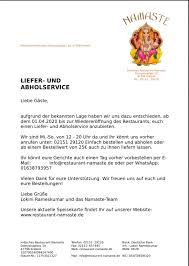 Wenn vorhanden, zeigen wir euch auch. Liefer Und Abholservice Das Original Indisches Restaurant Namaste