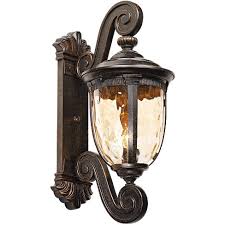 This outdoor wall light features a seedy glass dome which helps to protect the bulb against the extreme weather elements. John Timberland Outdoor Wall Light Fixture Bronze Scroll 24 Champagne Hammered Glass For Exterior House Porch Patio Target