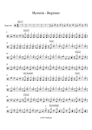 They are presented in order of difficulty. Drums Sheet Music Hysteria Beginner Level Muse