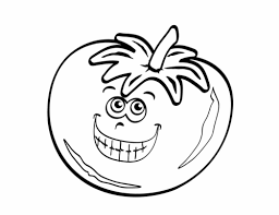 Kostenlose Malvorlage Obst Und Gemuse Tomate Mit Gesicht Zum Ausmalen
