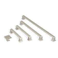 Contemporary / modern brushed satin nickel cabinet hardware. Contemporary 8 25 Inch Roma Stainless Steel Brushed Nickel Finish Square Cabinet Bar Pull Handle Case Of 4 Overstock 26418705