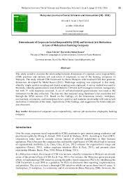 Последние твиты от csr news malaysia (@csr_malaysia). Pdf Determinants Of Corporate Social Responsibility Csr And Intrinsic Job Motivation A Case Of Malaysian Banking Company Chan Tak Jie And Nurul Ain Mohd Hasan Academia Edu