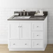 Ronbow Shaker 36 Bathroom Vanity Cabinet Base In White Wood Doors On Left Dream Vanity P 36 Bathroom Vanity Bathroom Vanity Small Bathroom Vanities