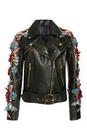 Elie Saab Fall 16 Embellished Jacket Embroidered Leather Jacket Leather Jackets Women