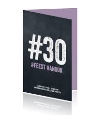 Hashtag 30 Jaar Feest Uitnodiging Paars Uitnodiging Verjaardagsuitnodiging Verjaardag Uitnodigingen