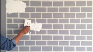 How to paint a cinderblock wall. Fake Brick And Plaster Walls Technique Wall Painting Youtube