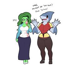 With Shark Girl By Franschesco Shark Girl Chibi Marvel Marvel Artwork