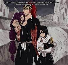 X 上的 nlinz：「#BLEACHOC A very surprised Renji and Rukia after finding out  4th Seat Hisagi gave birth during the battle against the Quincy, Gerard.  Byakuya delivered her while Toshiro kept Gerard distracted.