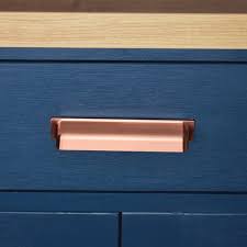 Brushed Copper Finger Pull Cup Handle Etsy Finger Pull Cup Handles Kitchen Drawer Pulls