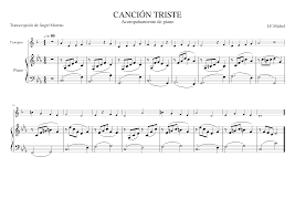 For your search query musica triste piano mp3 we have found 1000000 songs matching your query but showing only top 10 results. Cancion Triste Sheet Music For Piano Trumpet In B Flat Solo Musescore Com