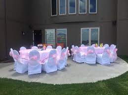 be seated at a backyard princess party chair covers princess party party