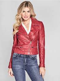 Red Leather Jacket From Guess Jackets Red Leather Jacket Leather Jacket