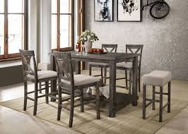 Acme 73830 32 33 7 Pc Martha Ii Weathered Gray Finish Wood Counter Height Dining Table Set Counter Height Dining Table Set Counter Height Dining Sets Counter Height Dining Table