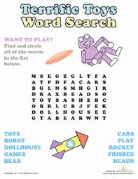 Word Search Terrific Toys Worksheet Education Com