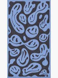 Hand drawn pink glass cute round smiley face. Blue Black Smiley Faces Sticker By Livdawn Redbubble Vine Quote Vsco Girl Meme Funny Hydroflask Trippy Wallpaper Picture Collage Wall Photo Wall Collage