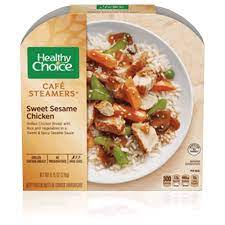 Tv dinners, notorious for their high calorie and sodium counts, aren't exactly the first food category we think of when we think healthy eating. but they're seductively convenient. Sweet Sesame Chicken Healthy Choice