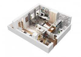 Living Small With Style 2 Beautiful Small Apartment Plans Under 500 Square Feet 50 Square Meters Small Apartment Plans Small Apartment Design Interior Design Apartment Small
