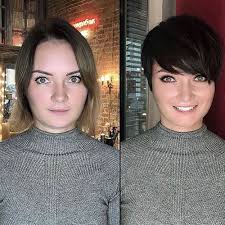 This kind of style will break up the soft round curves of a round face a sleek, long side bang tucked behind your ear will mirror the roundness and shortness of your face. 20 Short Pixie Cuts For Round Faces Short Haircut Com