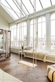 We were all getting antsy waiting for spring, so we cheated and hung up her swing inside the house 68 Swings Inside Homes Ideas Home Indoor Swing Inside Home