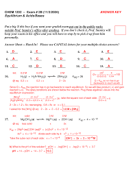 Students can now download the final answer key at gate.iitb.ac.in or can use the direct link mentioned below. Equilibrium And Acids And Bases Old Exam 2b With Answer Key Chem 1202 Docsity