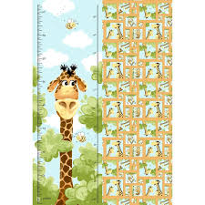 Details About Susybee Zoe Giraffe Growth Chart Inches Cm 28 X 44 Childrens Cotton Fab