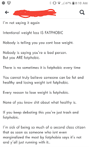 Apparently Wanting To Better Yourself Physically Is Fatphobic R Fatlogic