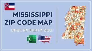 Users can easily view the boundaries of each zip code and the state as a whole. Mississippi Zip Code Map And Population List In Excel