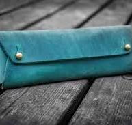 The Student Leather Pencil Case - Crazy Horse Forest Green