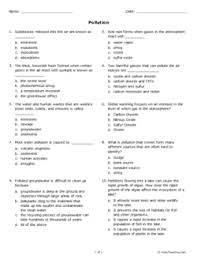 In this worksheet, we will practice describing different types of water pollution and the precautions that can be taken to prevent it. Pollution Grade 9 Free Printable Tests And Worksheets Helpteaching Com