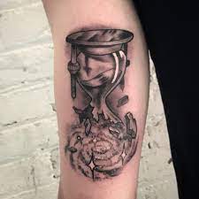 Hourglass And Galaxy By Matt At Supergenius Tattoo Seattlewa Hourglass Tattoo Time Tattoos Tattoos